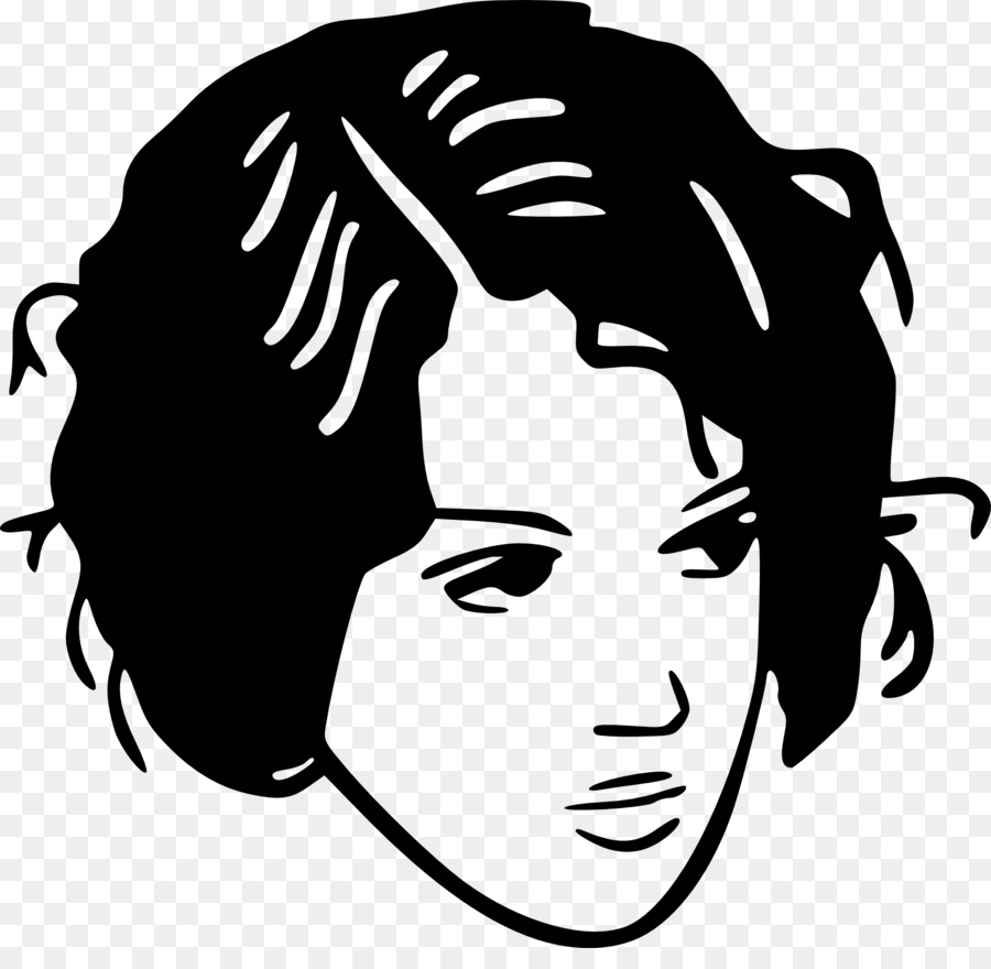 Visage Noir Et Blanc，Cheveux PNG