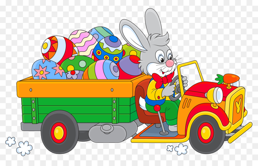 Camion De Conduite De Lapin，Pâques PNG