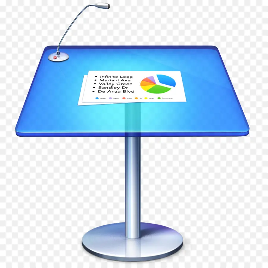 Table De Présentation Bleue，Microphone PNG