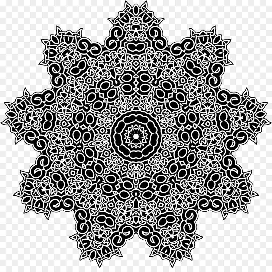 Mandala Noir Et Blanc，Modèle PNG