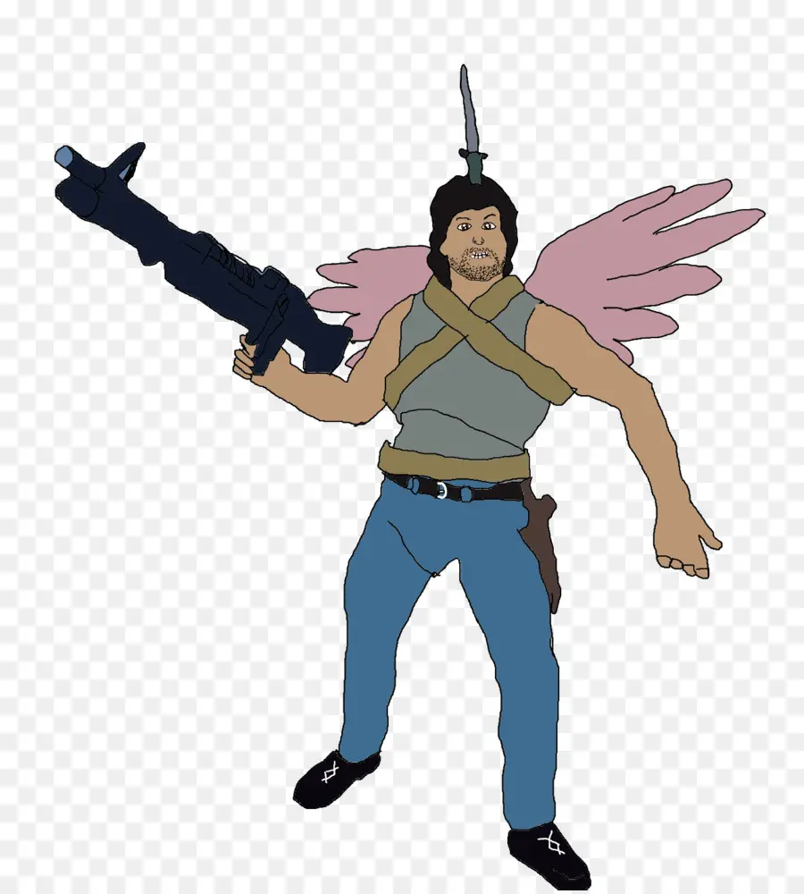 Personnage De Dessin Animé Avec Ailes Et Arme，Ailes PNG