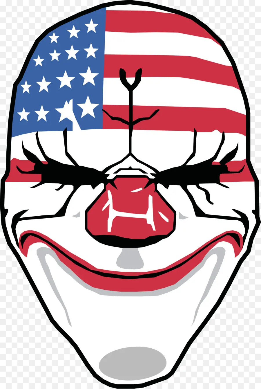 Masque De Clown Drapeau Américain，Clown PNG