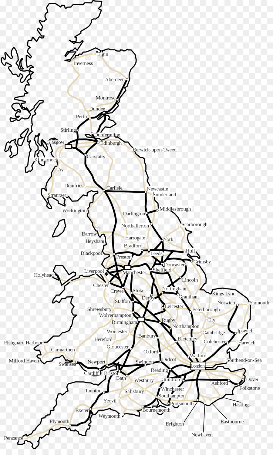 Carte Ferroviaire Du Royaume Uni，Royaume Uni PNG