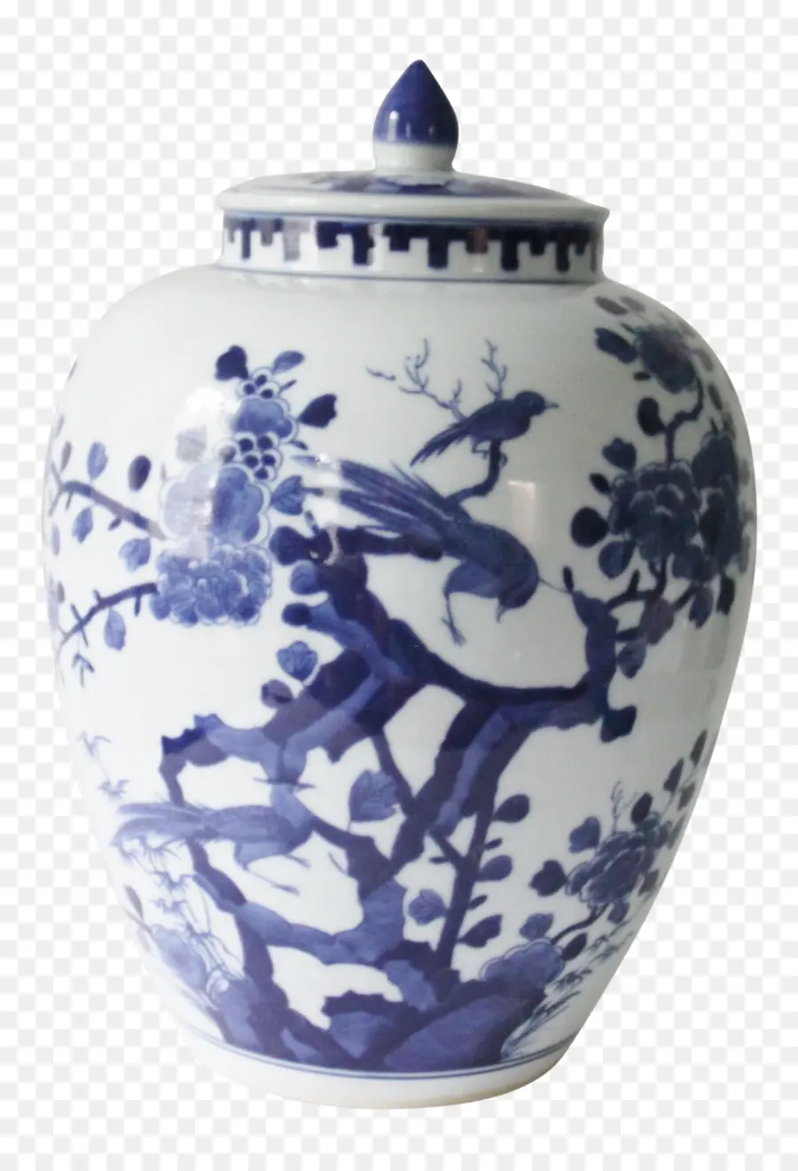 Vase Bleu Et Blanc，Céramique PNG