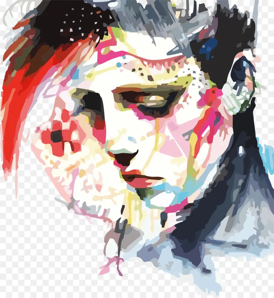 Visage Abstrait Coloré，Art PNG