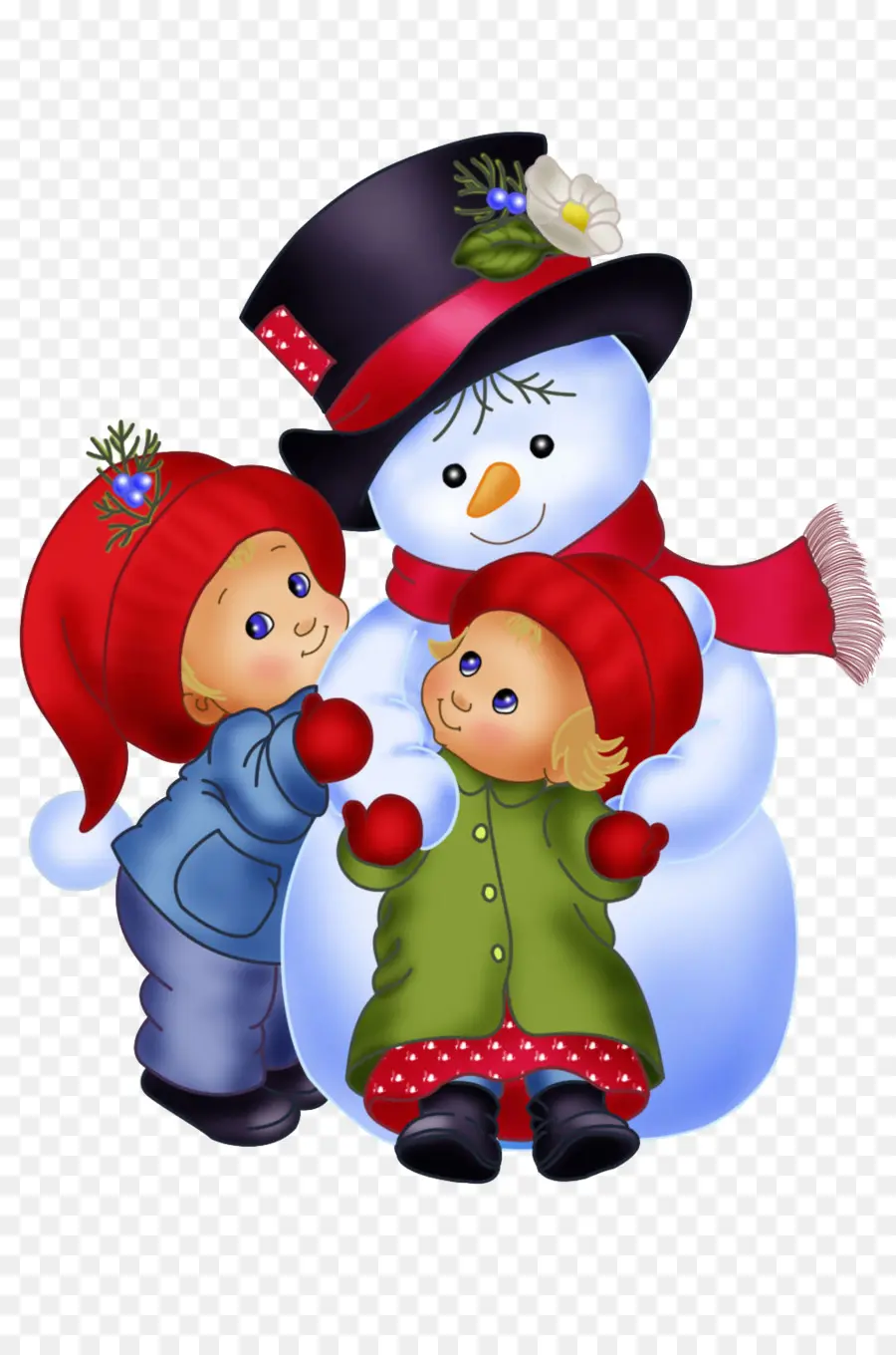 Bonhomme De Neige Et Enfants，Hiver PNG