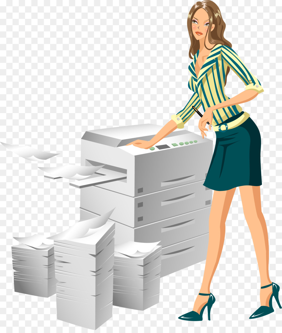 Femme Avec Imprimante，Copier PNG