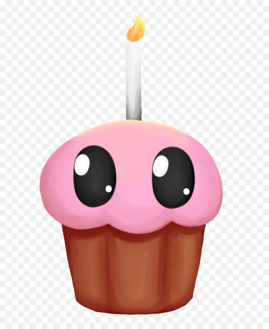 Cupcake Avec Bougie，Dessert PNG