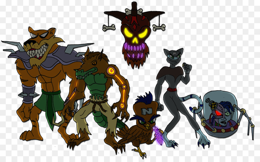 Crash Mind Sur Mutant，Crash Bandicoot Violet Ripto Rampage Et Spyros Orange Le Cortex De La Conspiration PNG