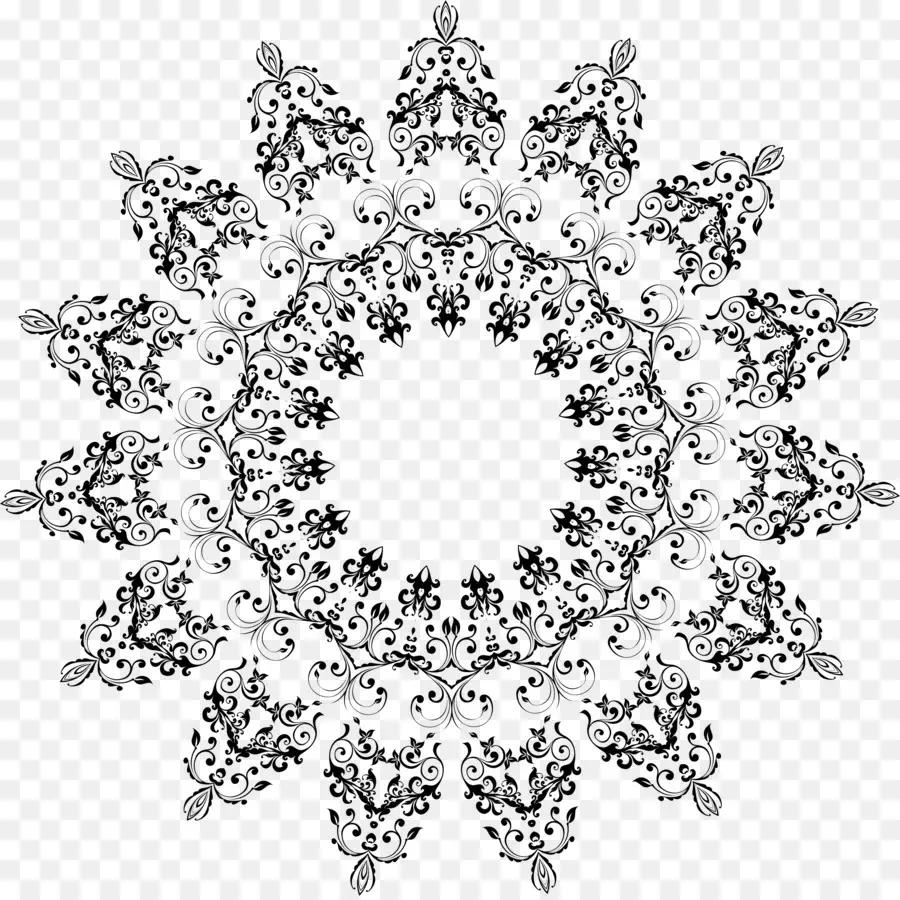 Mandala Noir Et Blanc，Modèle PNG