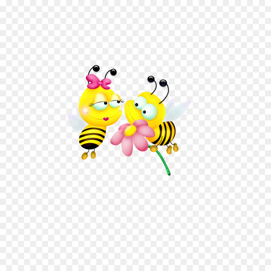 Abeilles De Dessin Animé，Fleur PNG