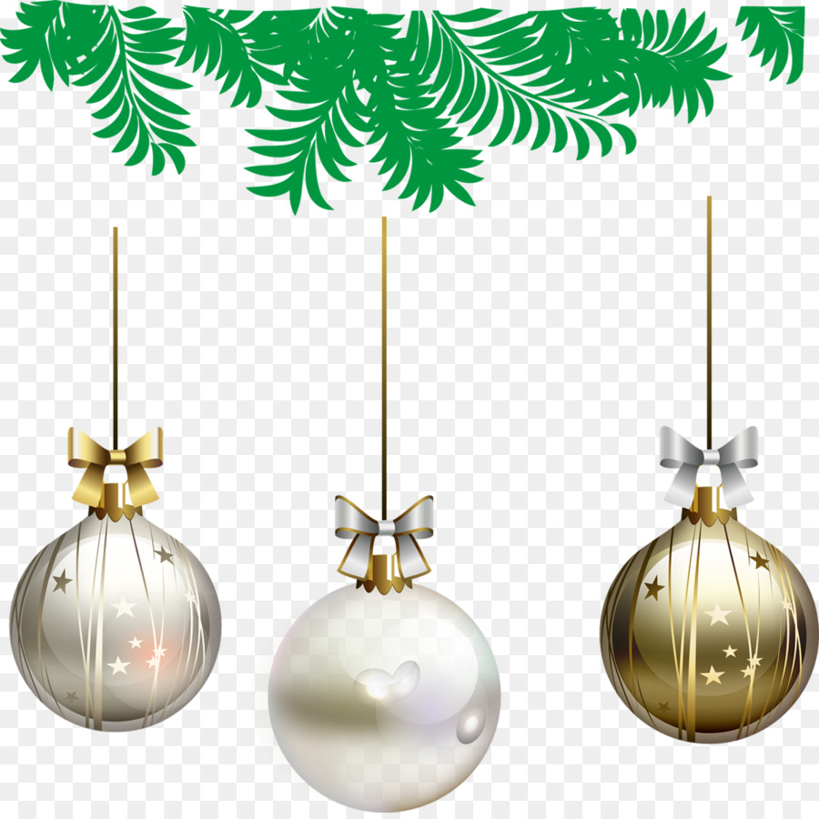 Ornements De Noël Dorés，Décorations PNG