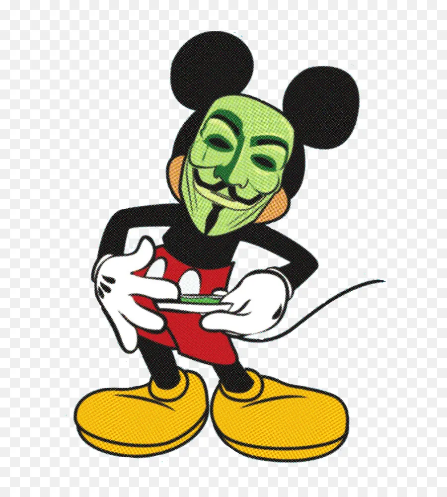 Mickey Mouse Avec Masque，Dessin Animé PNG