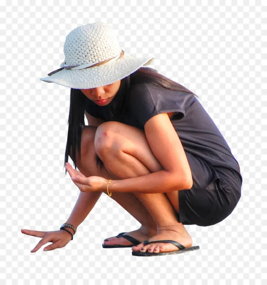 Femme Au Chapeau，Accroupi PNG