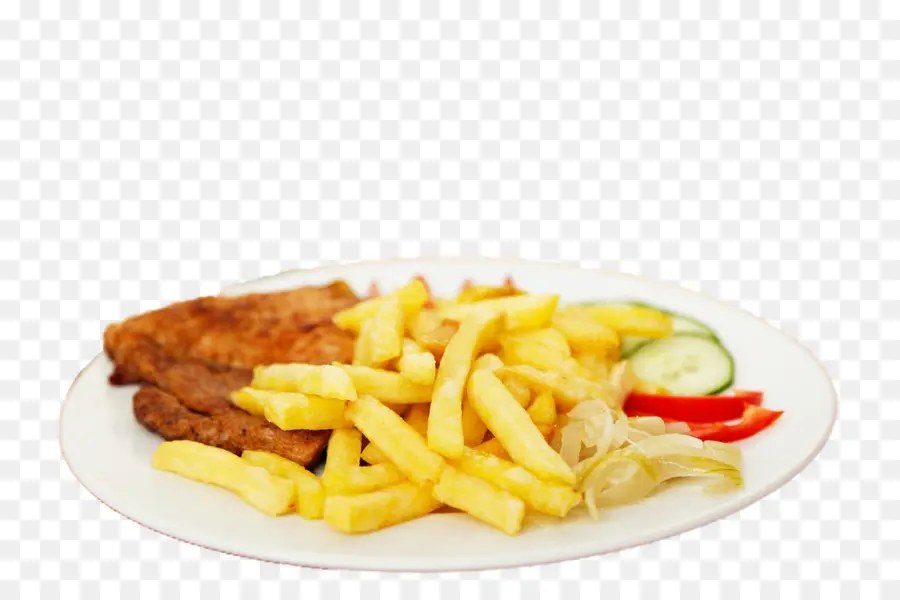 Assiette De Nourriture，Frites PNG