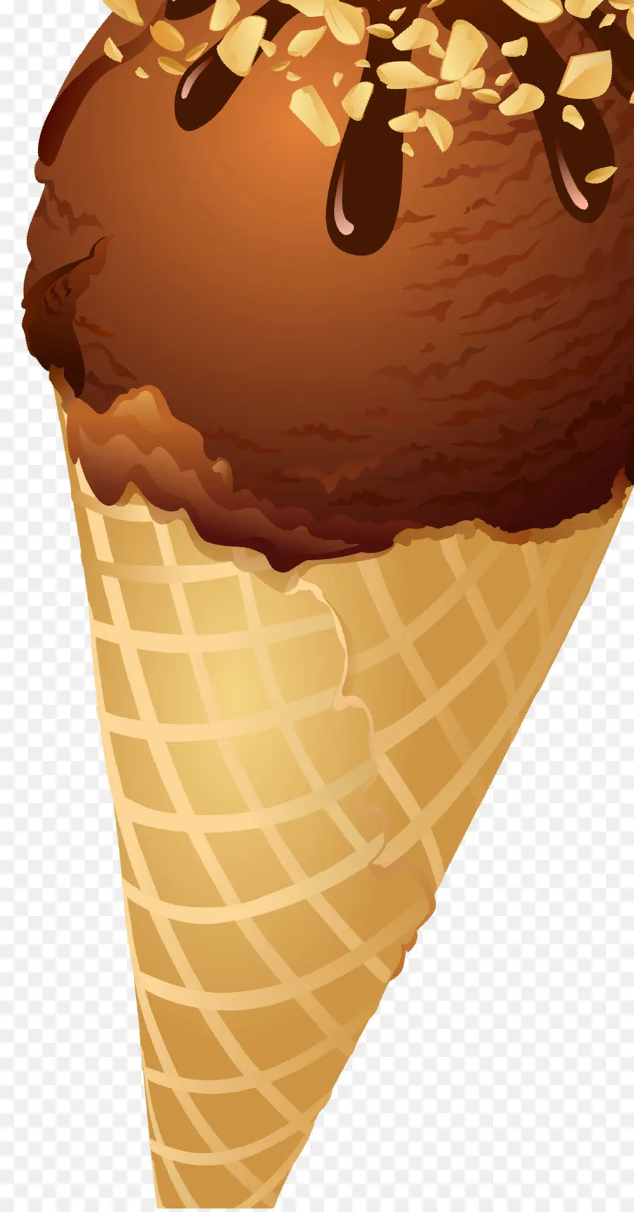 Glace Au Chocolat，Cône PNG