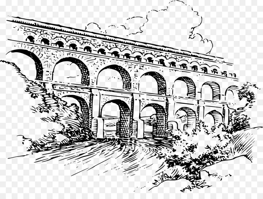 Pont Du Gard，Aqueduc Romain PNG