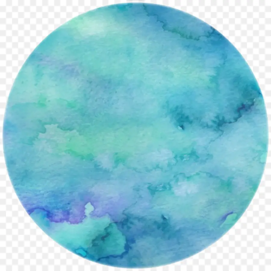 Cercle Aquarelle Bleu，Peinture PNG