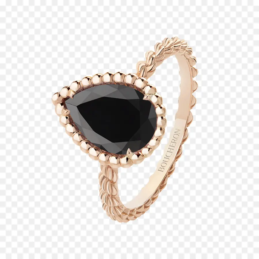 Bague Avec Pierres Précieuses Noires，Anneau PNG