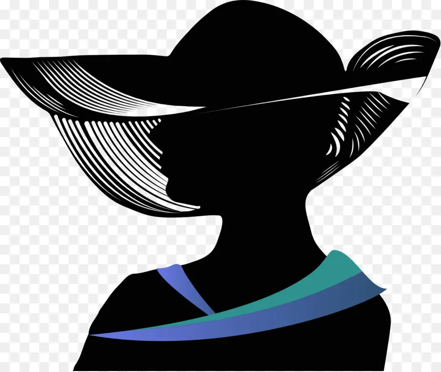 Femme Avec Un Chapeau，Silhouette PNG