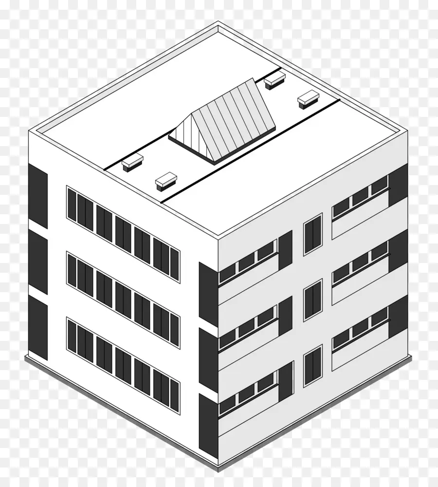 Bâtiment Isométrique，Structure PNG