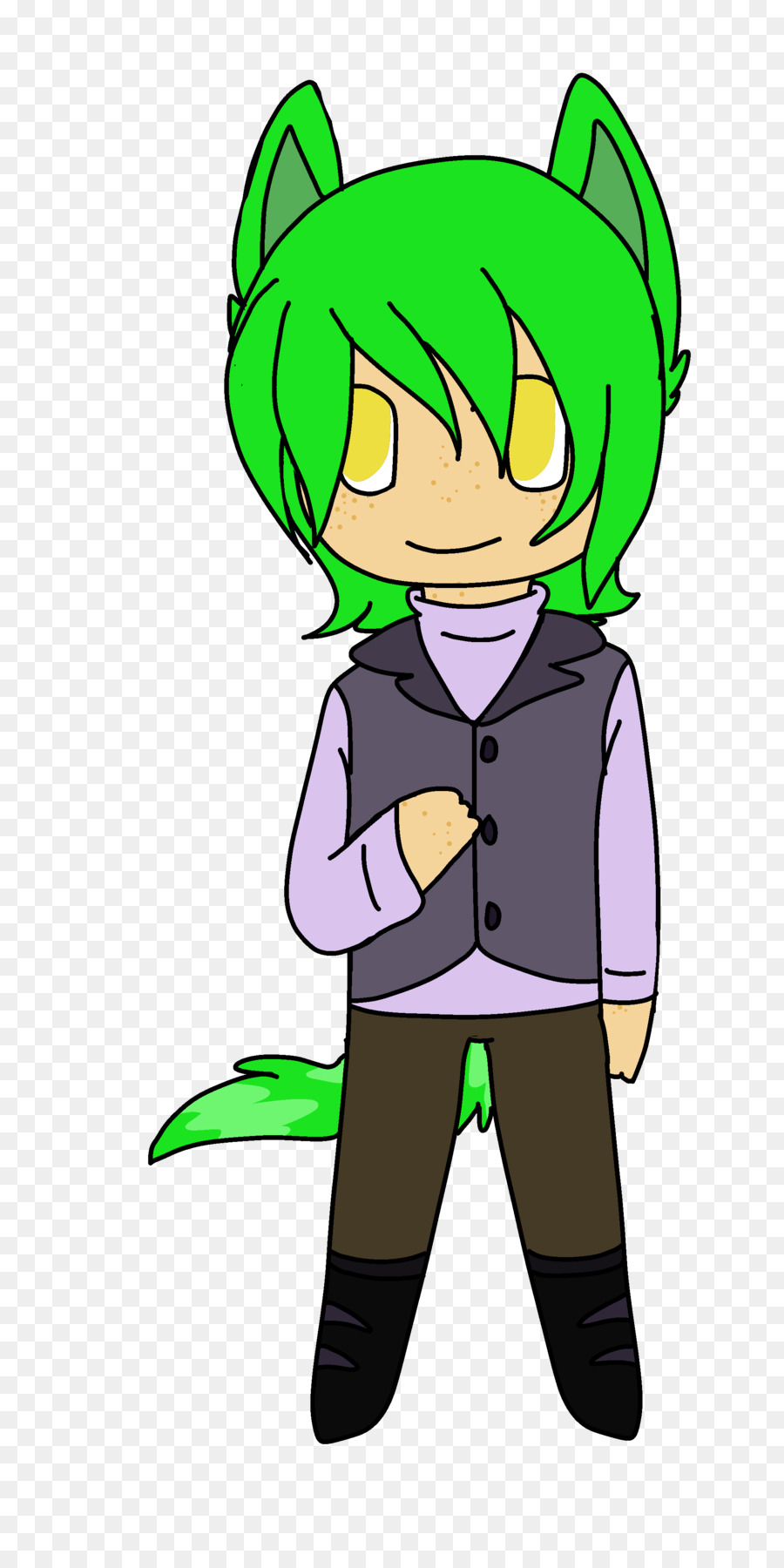 Personnage Aux Cheveux Verts，Animé PNG