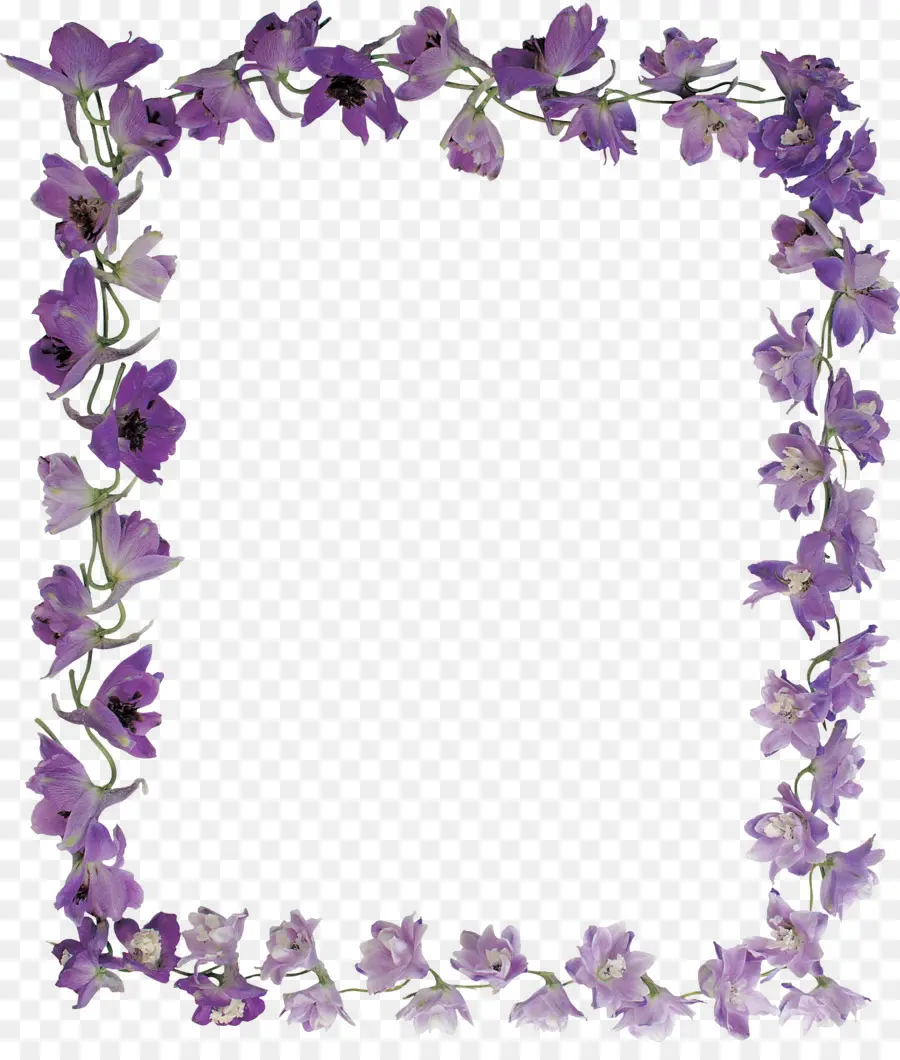 Cadre De Fleurs，Violet PNG