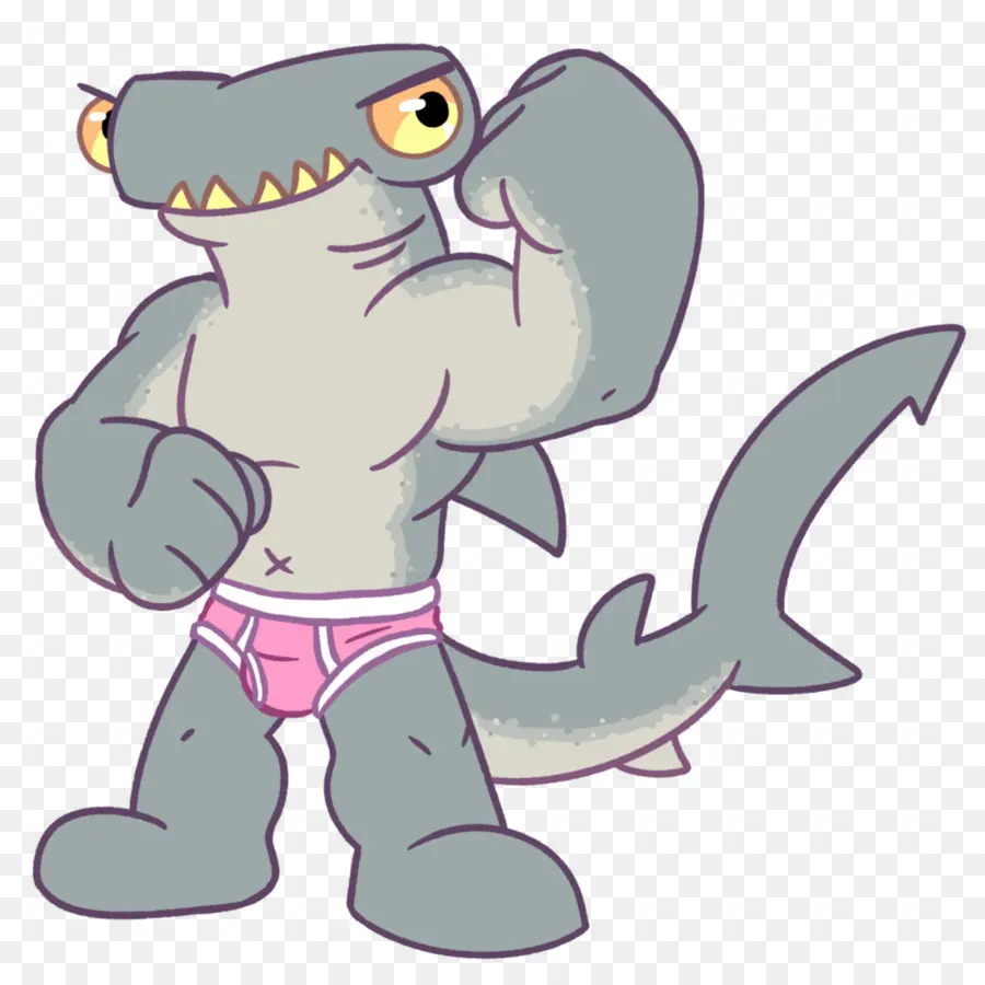 Requin Musclé，Dessin Animé PNG