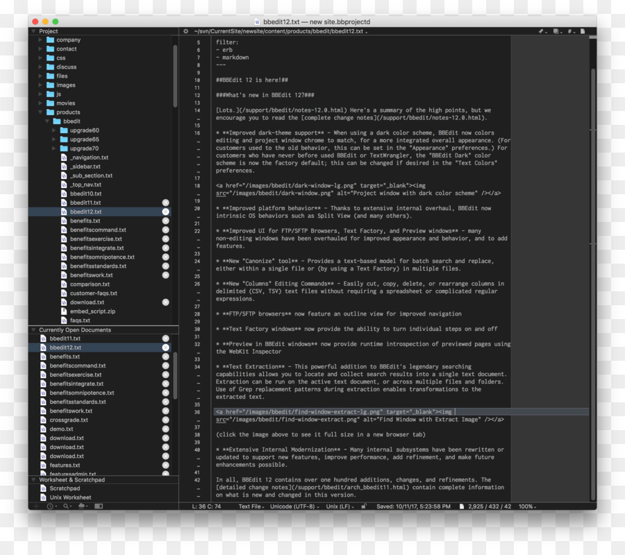 Bbedit，Textwrangler PNG