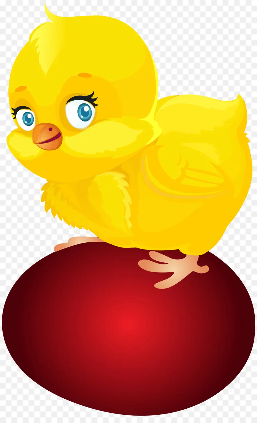 Poussin Jaune Sur Oeuf Bleu，Mignon PNG