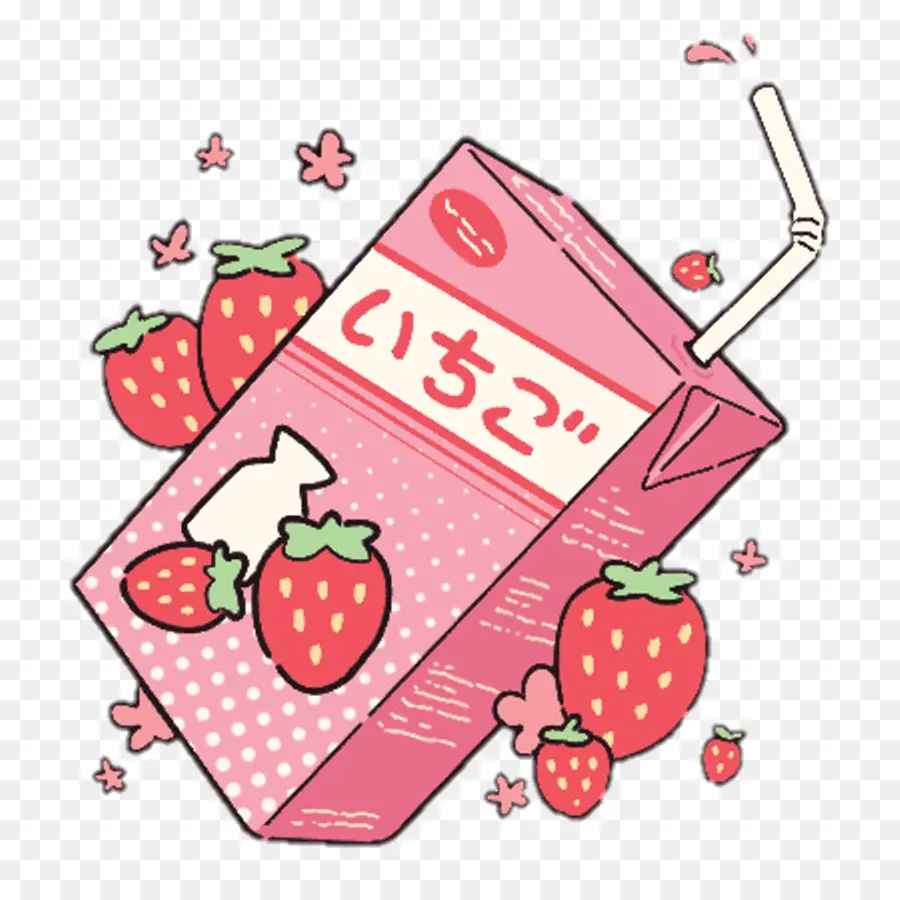 Lait à La Fraise，Carton PNG