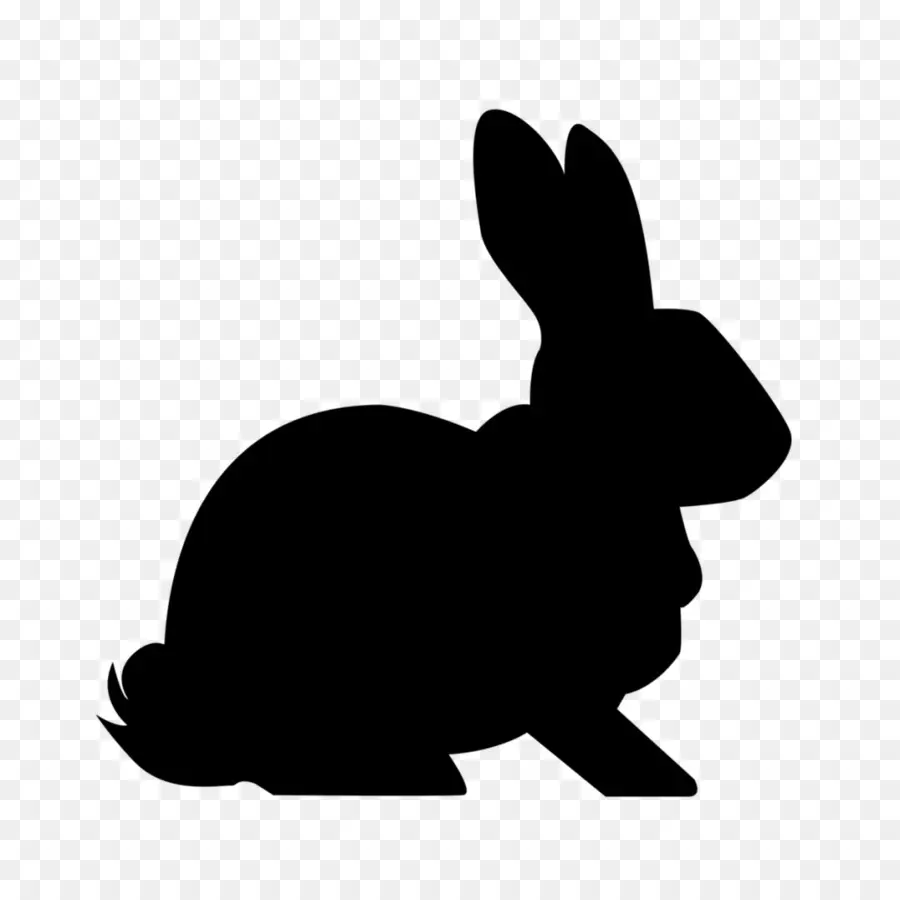 Silhouette De Lapin，Noir PNG