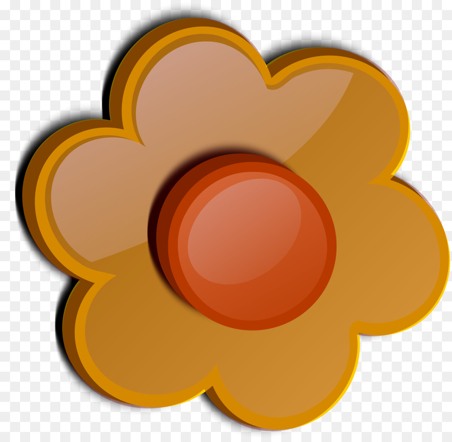 Fleur Jaune，Centre Orange PNG