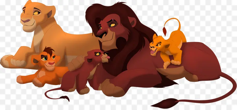 Famille Des Lions，Dessin Animé PNG