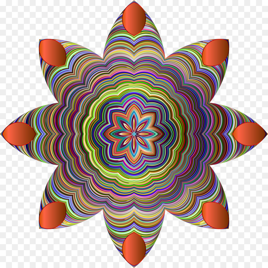 Mandala Coloré，Fleur PNG