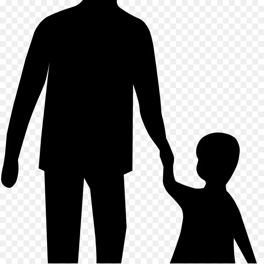 Silhouette D'adulte Et D'enfant，Se Tenir La Main PNG