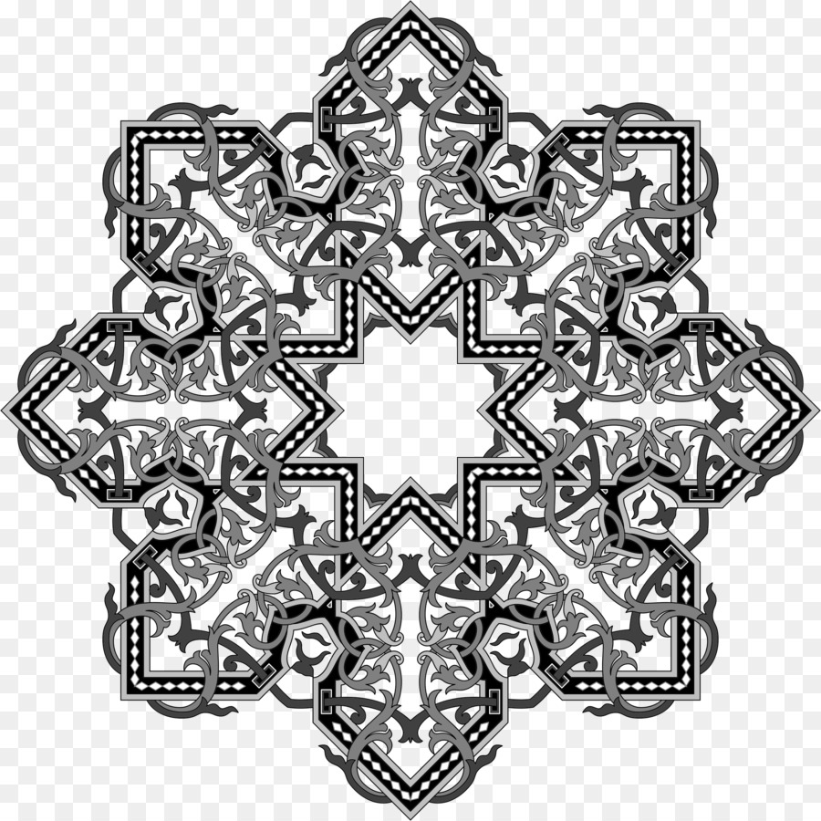 Mandala Noir Et Blanc，Modèle PNG