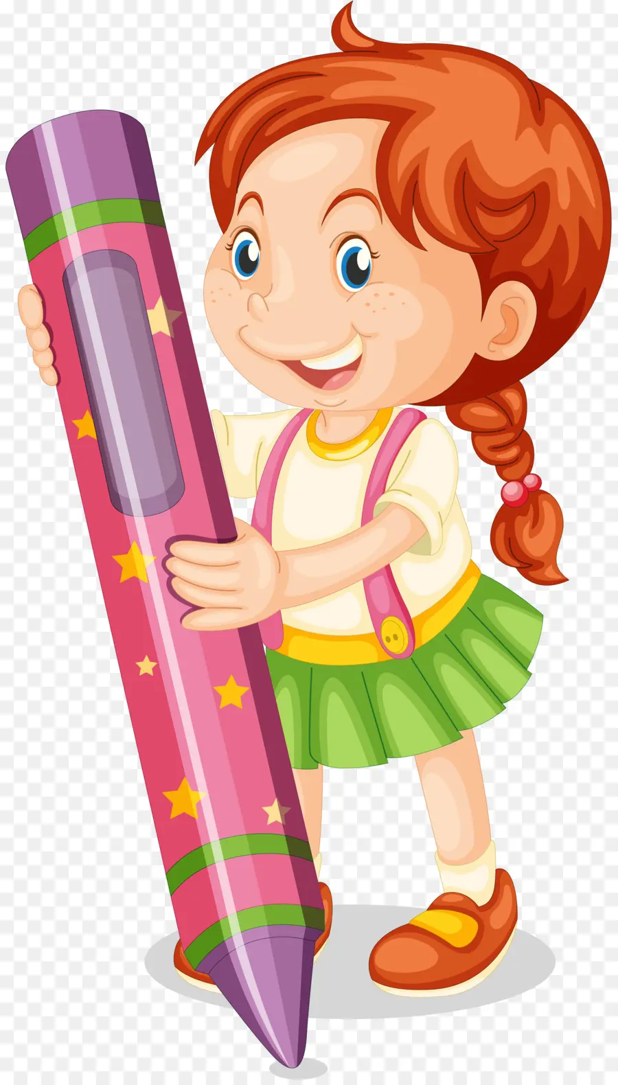 Fille Avec Un Crayon，Dessin PNG