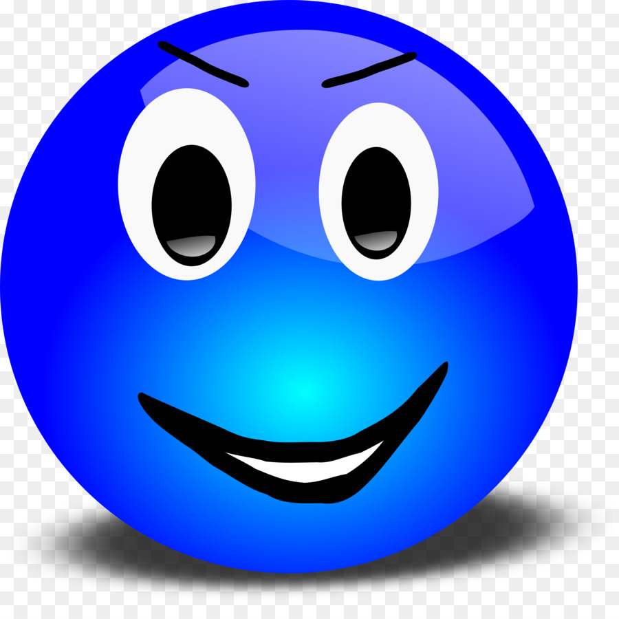 Visage Souriant Bleu，Heureux PNG