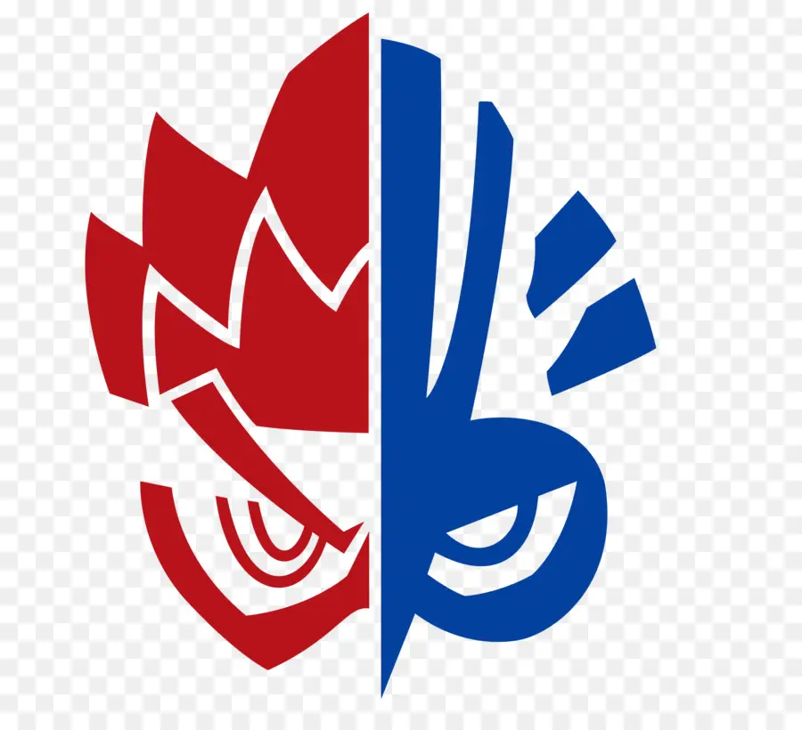 Visage Rouge Et Bleu，Diviser PNG