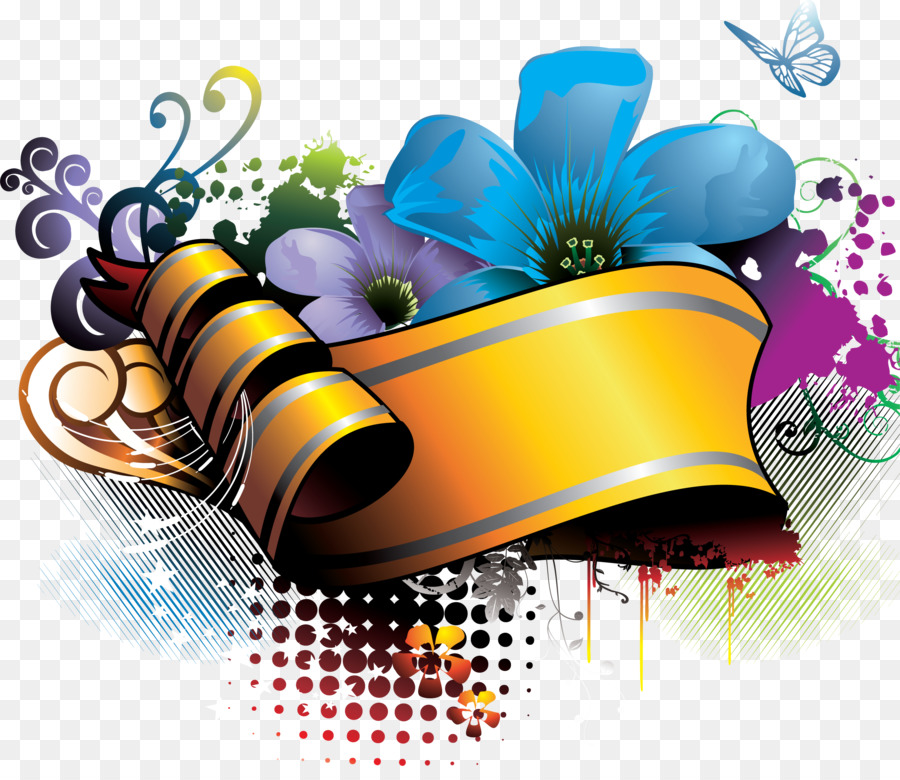 Ruban Et Fleurs，Coloré PNG