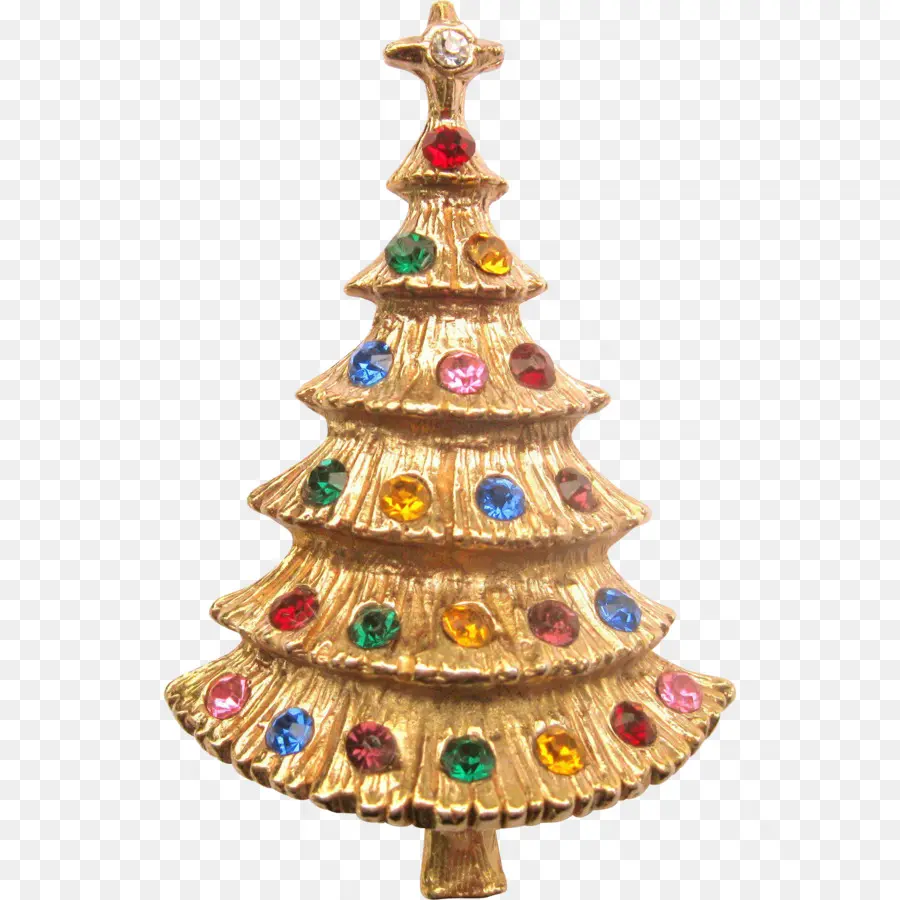 Broche Sapin De Noël Doré，Noël PNG