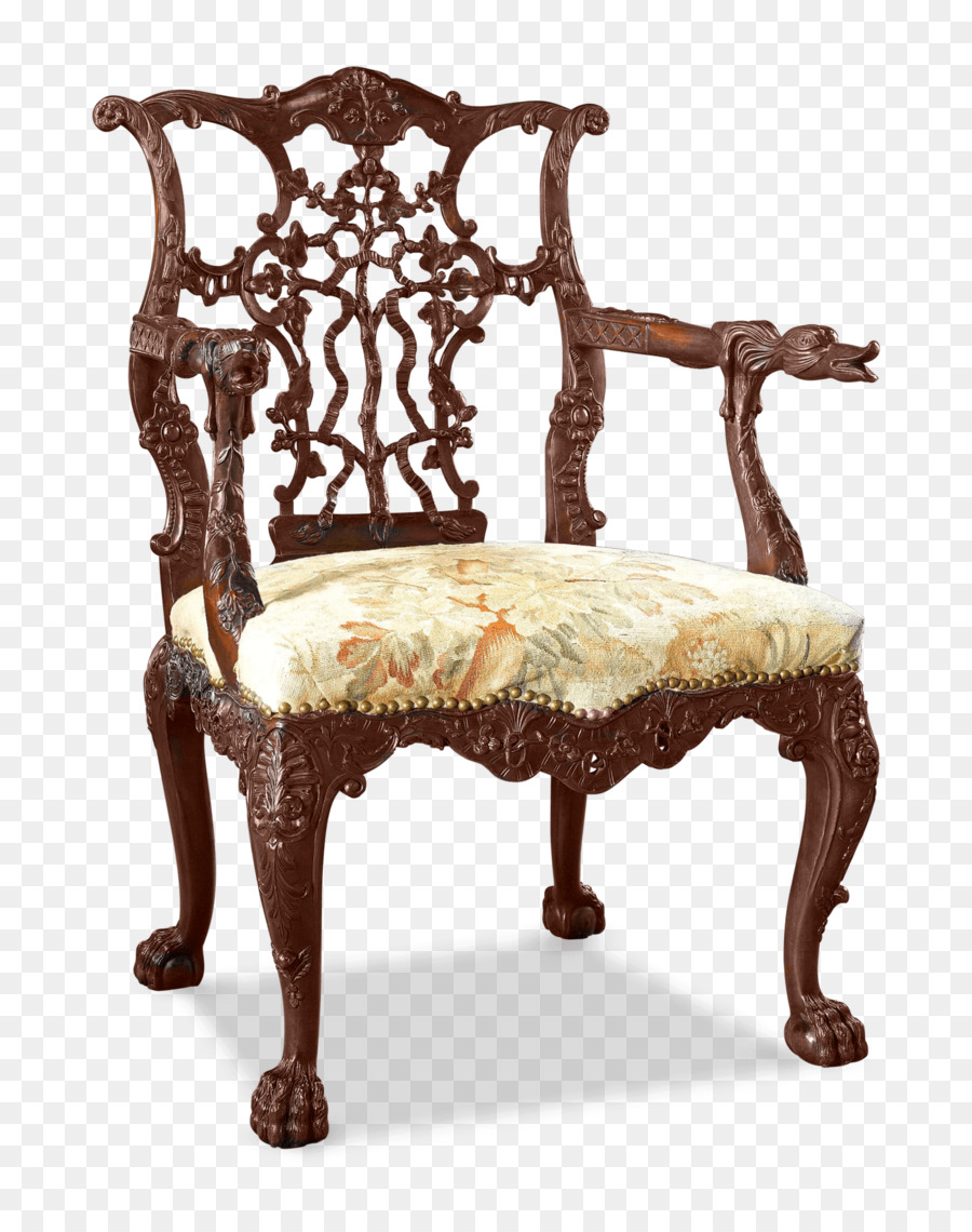 Chaise Antique，Tapissé PNG