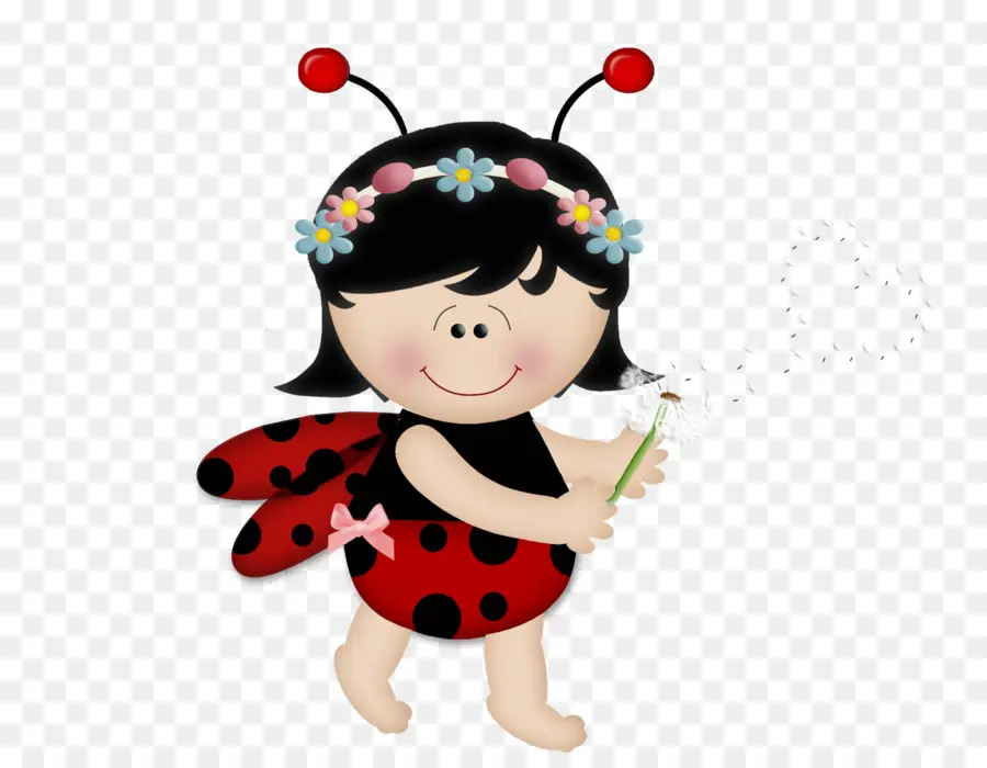 Jolie Fille Coccinelle，Dessin Animé PNG