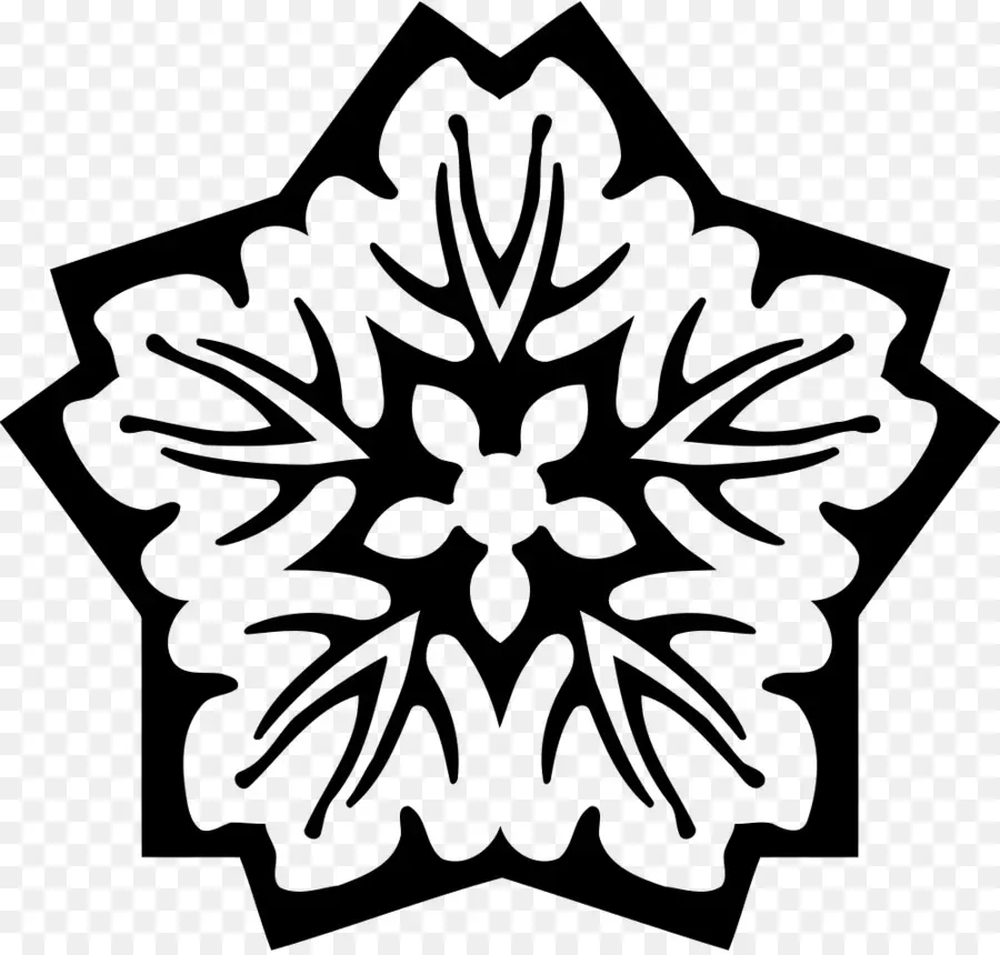 Flocon De Neige Noir Et Blanc，Hiver PNG