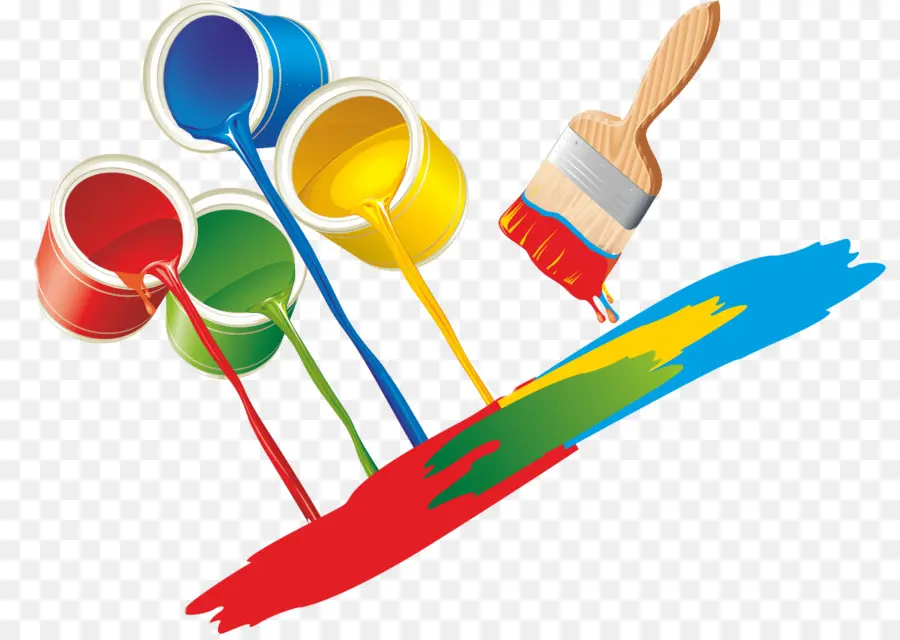 Pots De Peinture，Brosse PNG