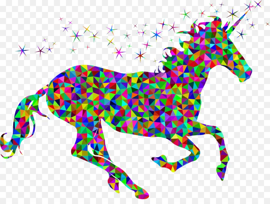 Licorne Colorée，Mythique PNG