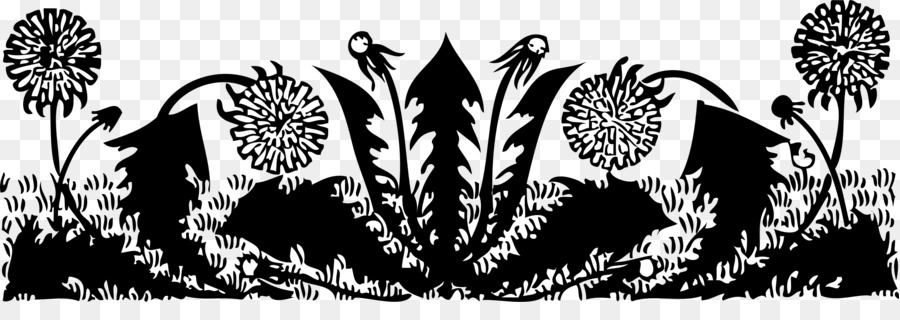 Motif Floral Noir，Silhouette PNG