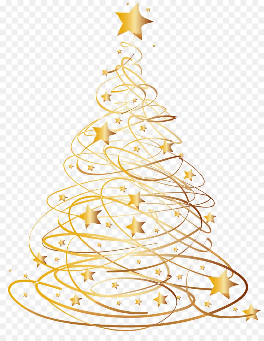 Sapin De Noël Doré，Étoile PNG