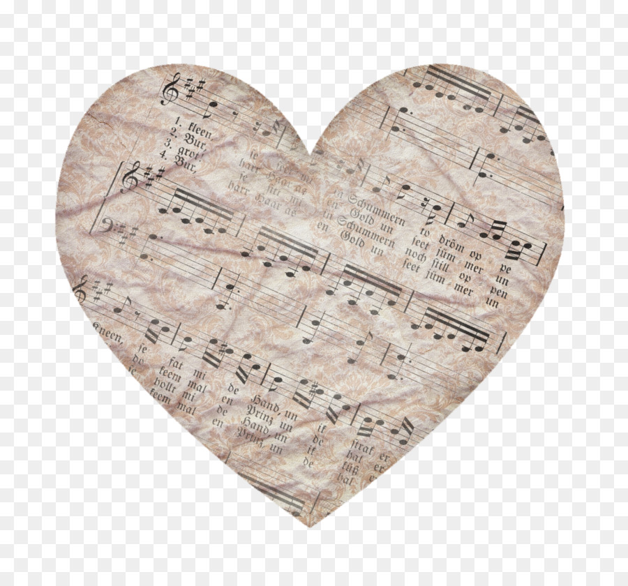 Coeur Avec Notes De Musique，Amour PNG